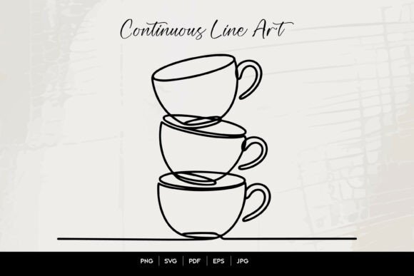 A Designer’s Review of Stacked Coffee Cups Line Art for Crafts & Graphics
