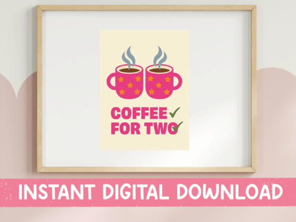 Coffee for Two Mug SVG: A Design Asset for T-Shirt Graphics & Merchandise