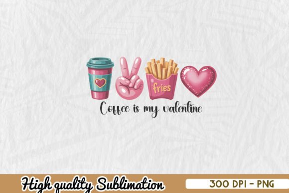 Coffee Valentine PNG for Graphics and Crafts