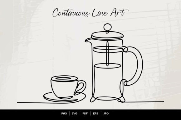 Continuous Line French Press: A Graphic Asset for Crafts