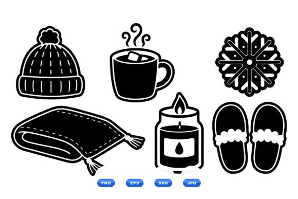 Cozy Winter Home Clipart for Seasonal Crafts & Graphics