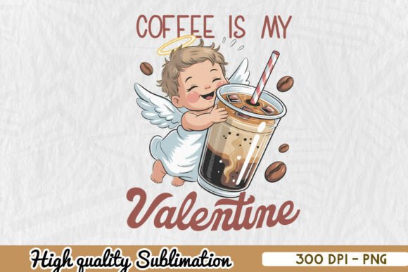 Cupid Loves Coffee Valentine PNG: A Designer’s Asset Review