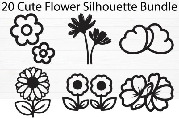 Elevating Editorial Projects with Cute Flower Silhouette Graphics