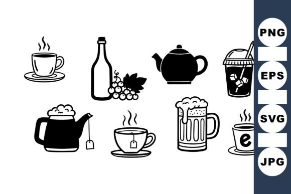 How the Vintage Coffee Shop Clipart Set Elevates Graphics and Crafts