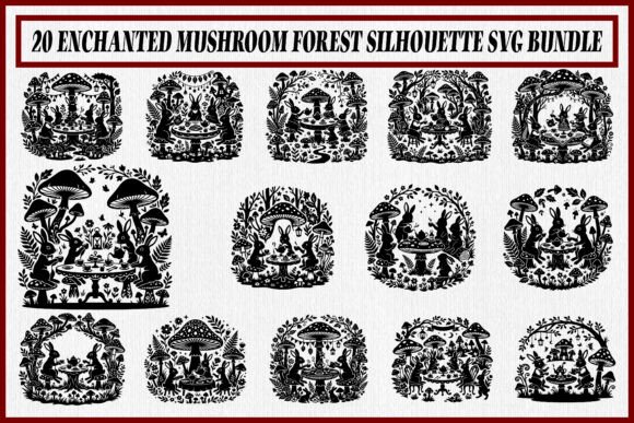 Real Craft Use: Enchanted Mushroom Silhouette Graphics